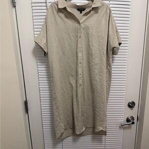 Well Worn Men's Casual Beige Button Down Shirt